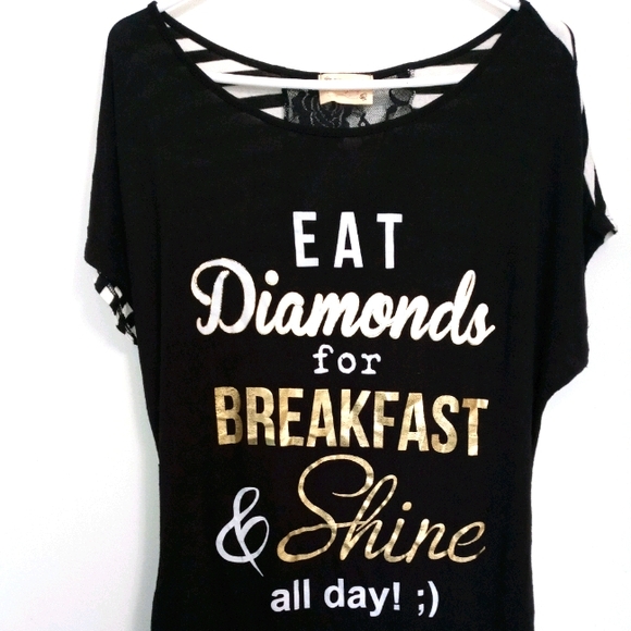 Honey drop Eat Diamonds for breakfast shirt XL - Picture 1 of 6